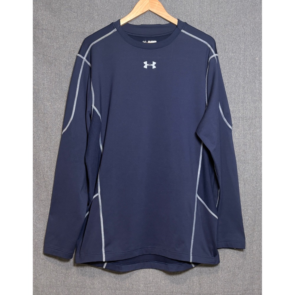 Under Armour ColdGear Compression Shirt Mens 3XL Navy Blue Long Sleeve BaseLayer